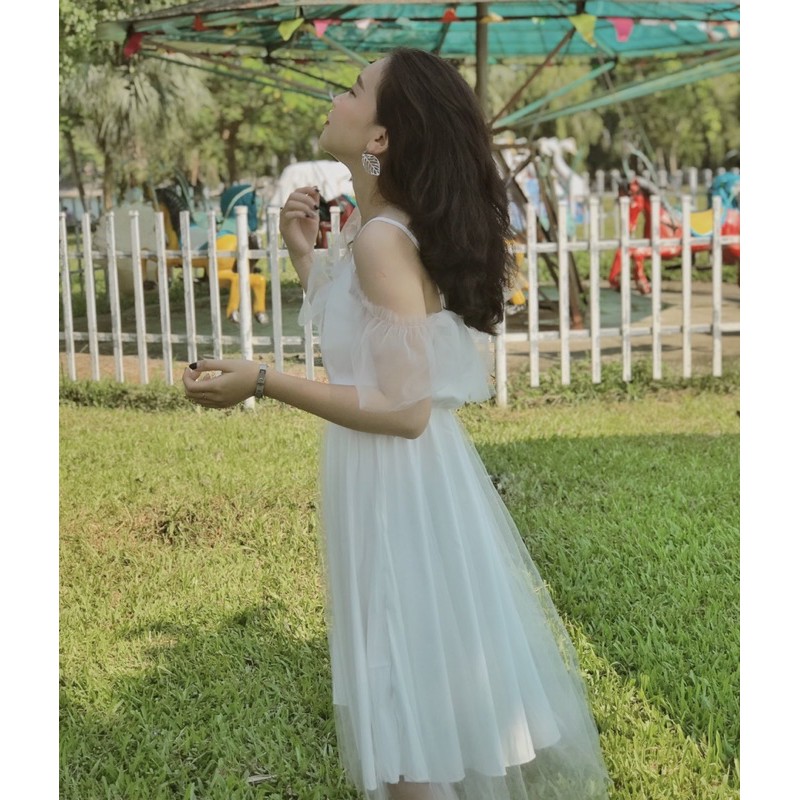 VÁY ĐI CHƠI - OFF-SHOULDER DRESS - VÁY TULLE HAI DÂY | BigBuy360 - bigbuy360.vn