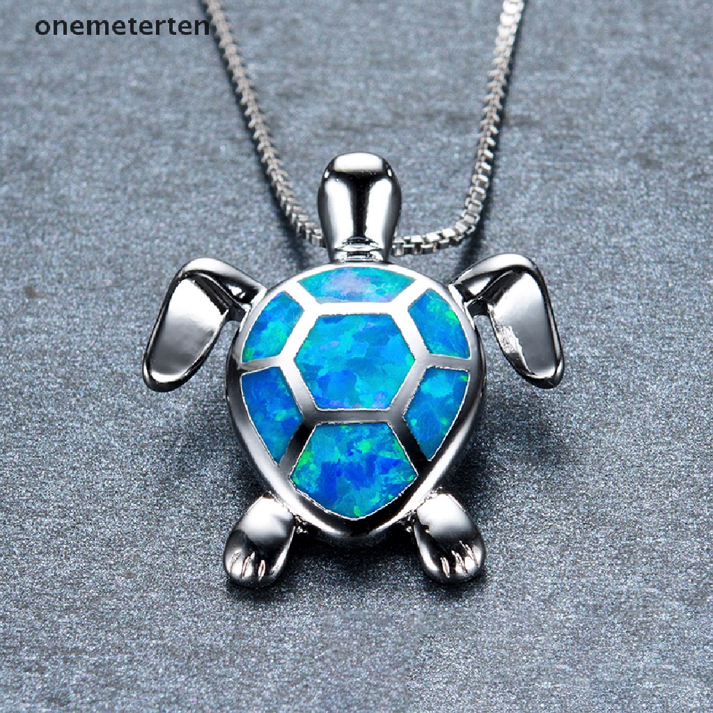 Vòng Cổ Choker Mặt Rùa Biển Lửa Đá Opal Dễ Thương