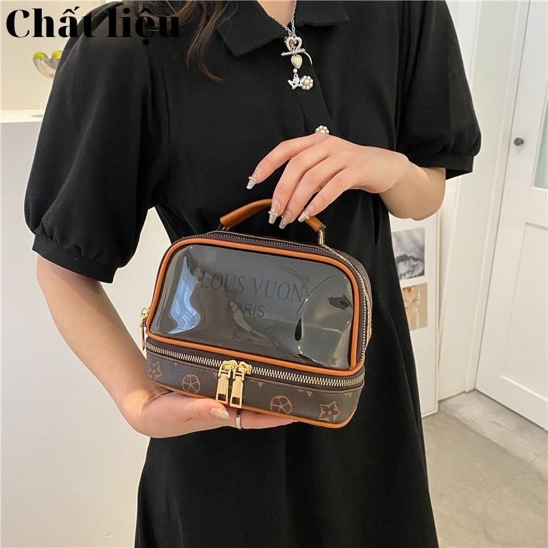 Túi đựng mỹ phẩm đồ du lịch LV 2 ngăn chất liệu chống thấm nước cốp đựng đồ hot trend 2022