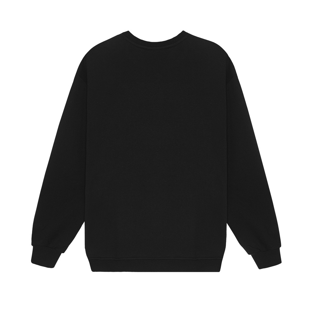 Áo Tay Dài Sweater Champion Chữ Thêu Sắc Nét Có Chất Liệu NỈ Bông Cotton Màu Đen