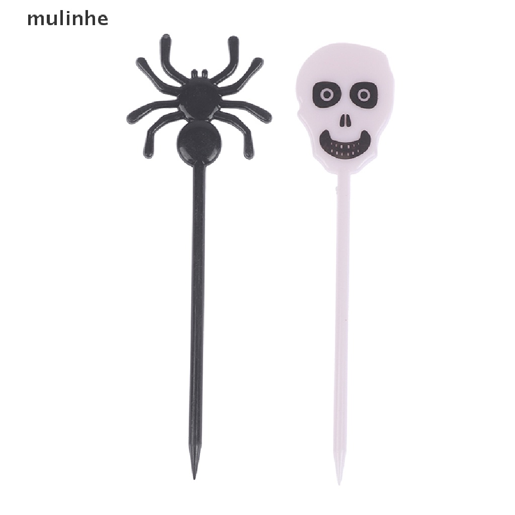 Set 10 Nĩa Ăn Tráng Miệng Họa Tiết Halloween Hoạt Hình Cho Bé