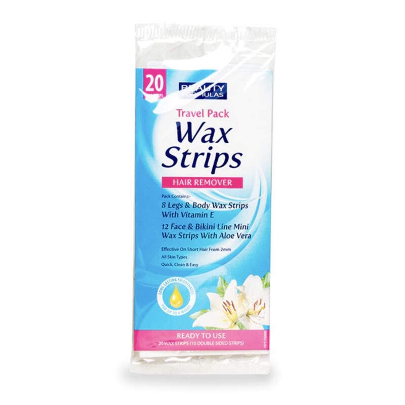 Miếng dán tẩy lông du lịch Beauty Formulas Wax Strips - 20 miếng