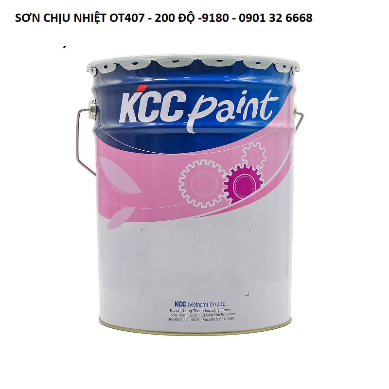 Sơn chịu nhiệt KCC 200 ĐỘ OT407-9180 màu bạc 20Lit