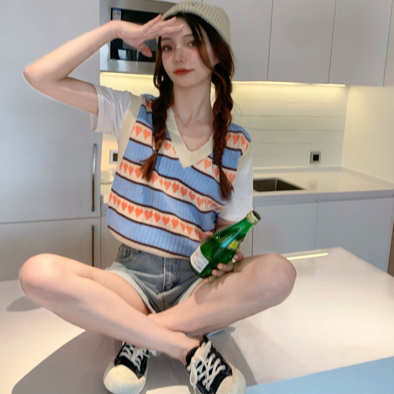 Áo không tay kiểu hàn quốc thời trang retro