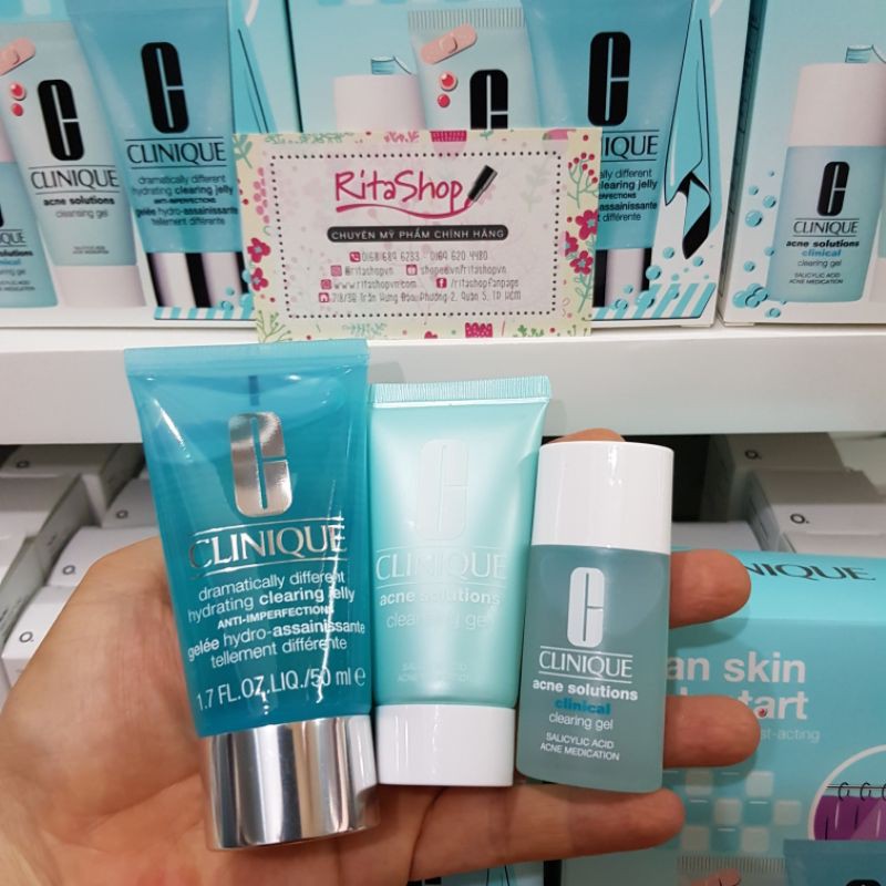 Set dưỡng da dưỡng ẩm tiêu diệt mụn Clinique Clean Skin Fresh Start - Bộ chăm sóc da