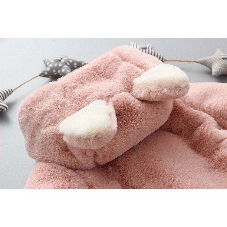 Áo khoác lông chồn tai cáo dễ thương cho bé