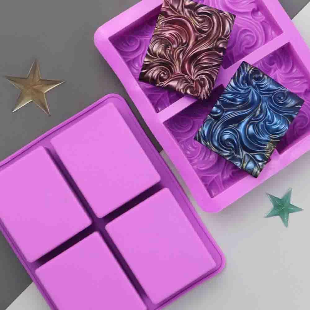 LEISURE Khuôn Làm Xà Phòng Handmade Silicone 4 / 6 Ô