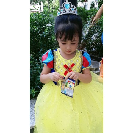 🍄  Váy Đầm Bạch Tuyết Cho Bé Gái. Đầm Công Chúa Bạch Tuyết và Bảy Chú Lùn Mới Nhất Kèm Bờm Đỏ Hoặc Phụ Kiện