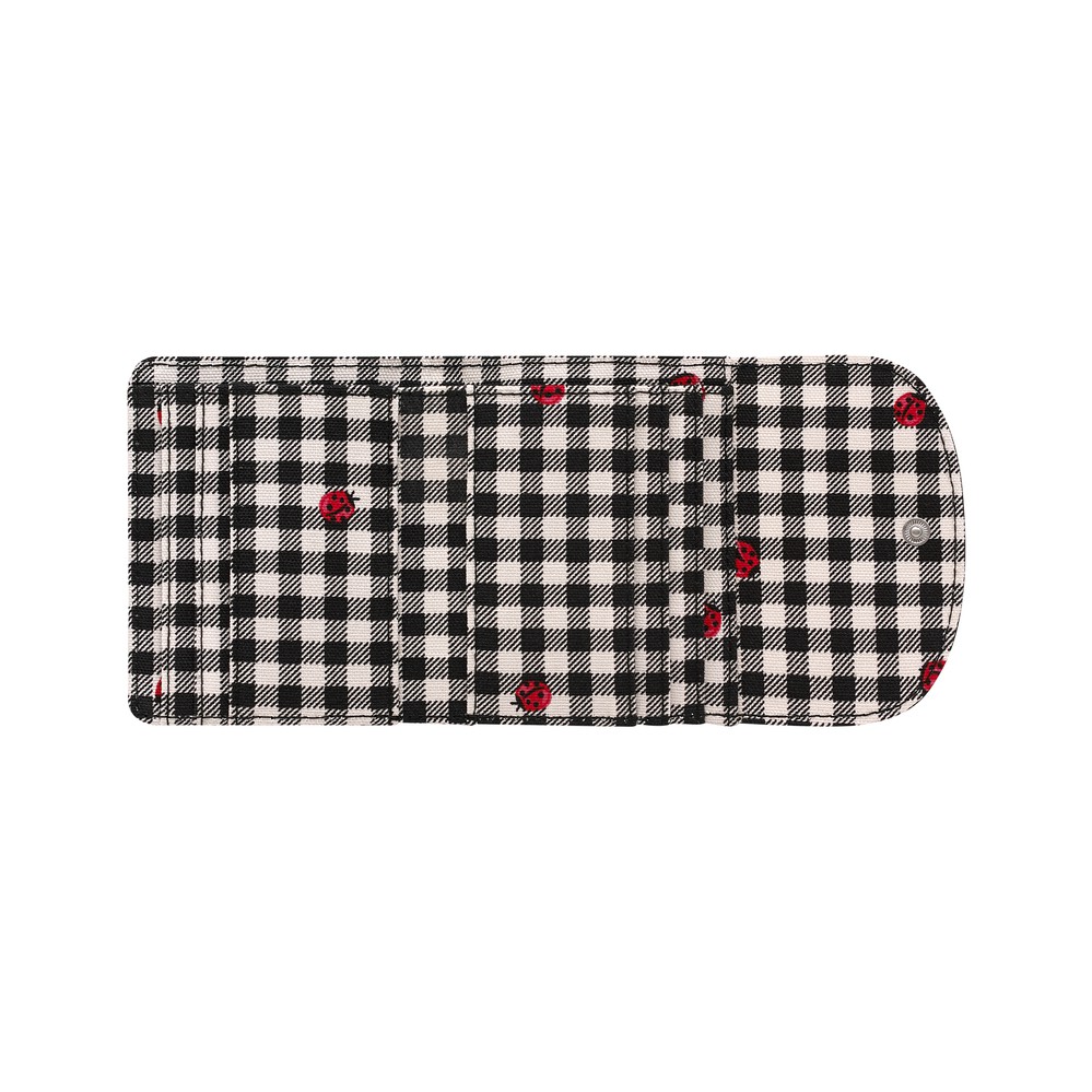 Cath Kidston - Ví cầm tay Small Foldover Wallet Ladybug Gingham - 984874 - Stone Charcoal