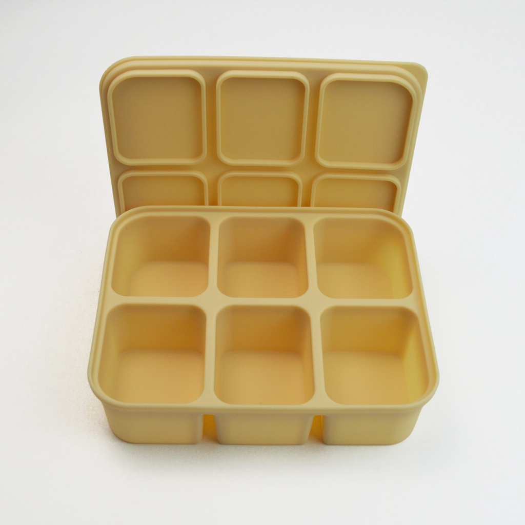 Khay silicone trữ đông 6 ngăn có nắp, khay trữ đông đồ ăn dặm, khuôn nướng bánh mesocshop