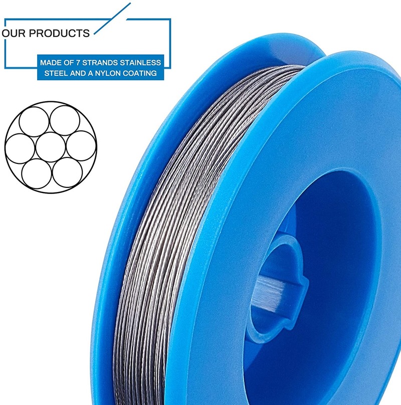 1 Cuộn Dây Nylon Phủ Thép Không Gỉ Dùng Làm Vòng Tay / Vòng cổ Màu Sắc