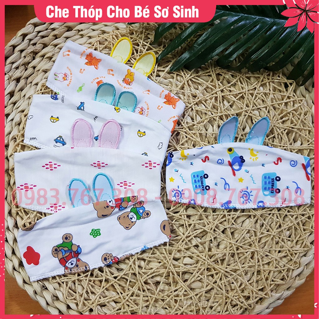 Che Thóp Sơ Sinh Gắn Hình Thỏ Thêu, Băng Đô Cho Bé, Thóp Sơ Sinh Cho Bé Trai, Bé Gái - SP000536