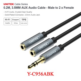 Cáp chia âm thanh 3.5mm 1 ra 2 Unitek Y-C956ABK
