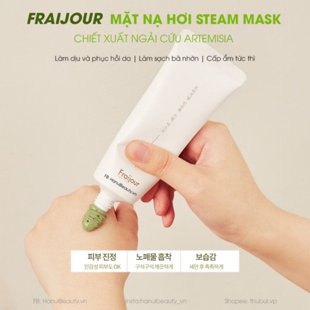 Mặt nạ thải độc FRAIJOUR thanh lọc làm sáng da Original Artemisia Steam Mask cảm giác the mát