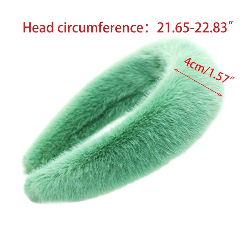 Băng Đô Vải Lông Xù Dày Dặn Màu Sắc Kẹo Ngọt Phong Cách Vintage Dành Cho Nữ