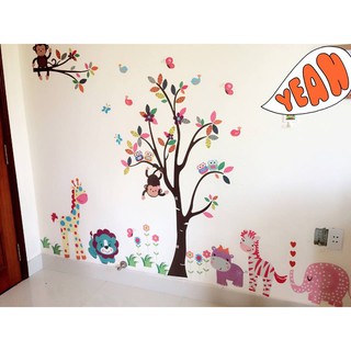 Decal dán tường vườn thú 01