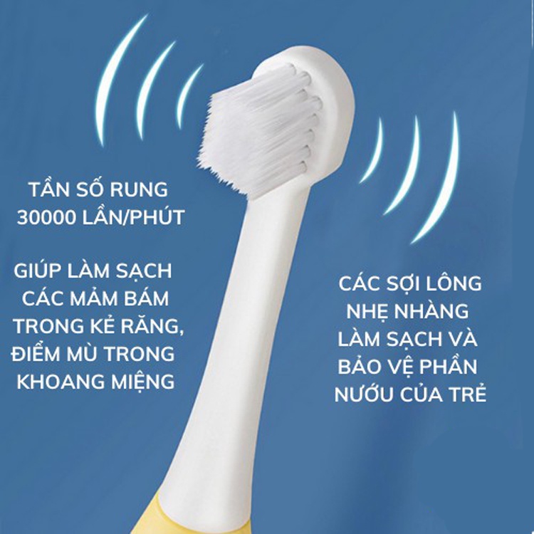 Bàn Chải Điện Tự Động Đánh Răng 5 Chế Độ Cho Bé Từ 3_12 Tuổi Hàng Cao Cấp