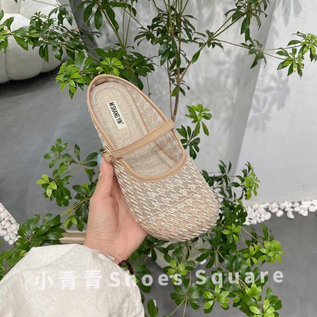 Dép Sandal Đế Bằng Mềm Mại Phối Ren Thoáng Khí Phong Cách Thời Trang Pháp Dành Cho Nữ