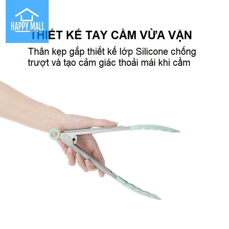 Kẹp gắp thức ăn 9 inches tay cầm Silicone Fasola PS-216