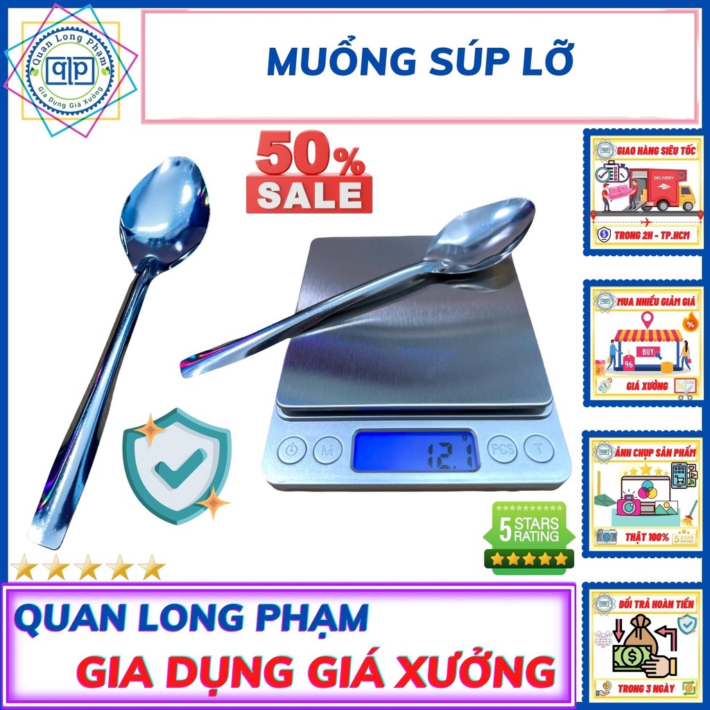 Muổng Súp Lỡ Inox 304 - Loại Tốt - Giá Rẻ - Chuẩn Hàng Thị Trường - Bền