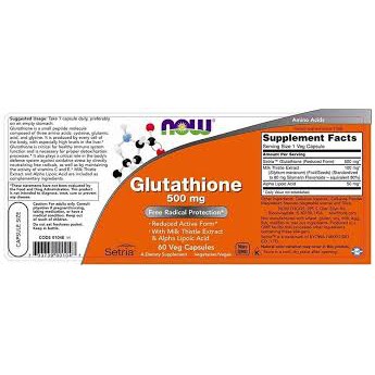 Viên uống trắng da nội sinh Glutathione Reduced 500mg - 60 viên