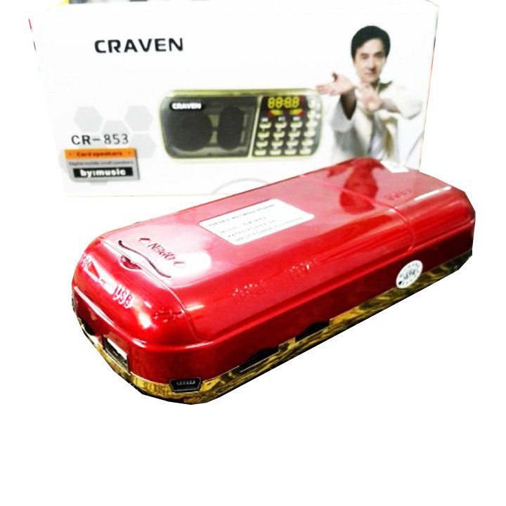 💥Hàng xịn💥 Loa Nghe Nhạc Thẻ Nhớ,USB,FM CR-853 - Máy Nghe Pháp Đa Năng Craven 853 -3 pin dung lượng cao