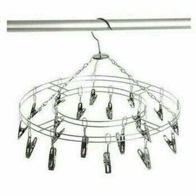 MÓC TREO QUẦN ÁO 20 KẸP INOX XỊN