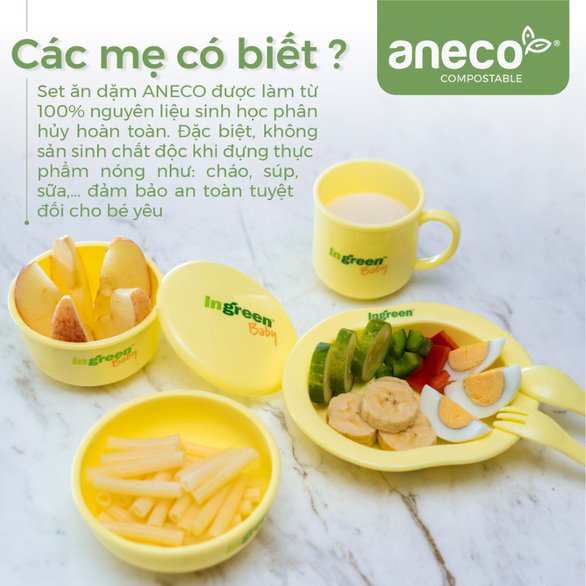 Bộ bát nhựa ANECO làm từ nhựa sinh học PLA