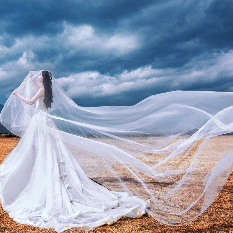 Mạng che mặt vải lưới màu trắng dùng làm đạo cụ chụp ảnh cô dâu