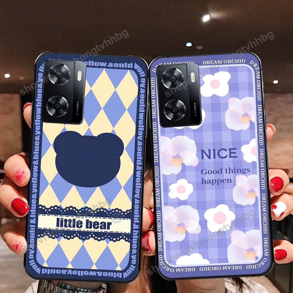 ỐP lưng Oppo A57 5g - Oppo A57 2022 trái tim gấu cute cực bền siêu đẹp