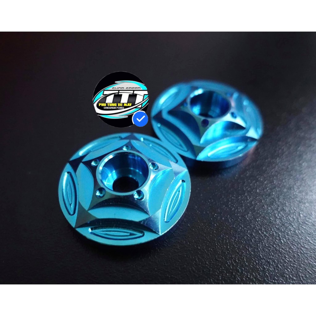 Gù tay lái titanium gr5 xanh tím xanh lục bảo