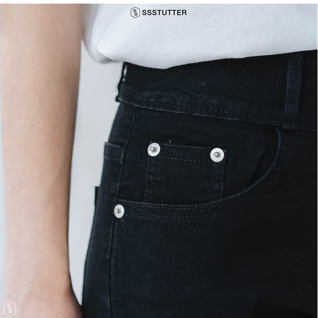 Quần jeans nữ SSSTUTTER cạp cao ống ôm High Waist Jeans