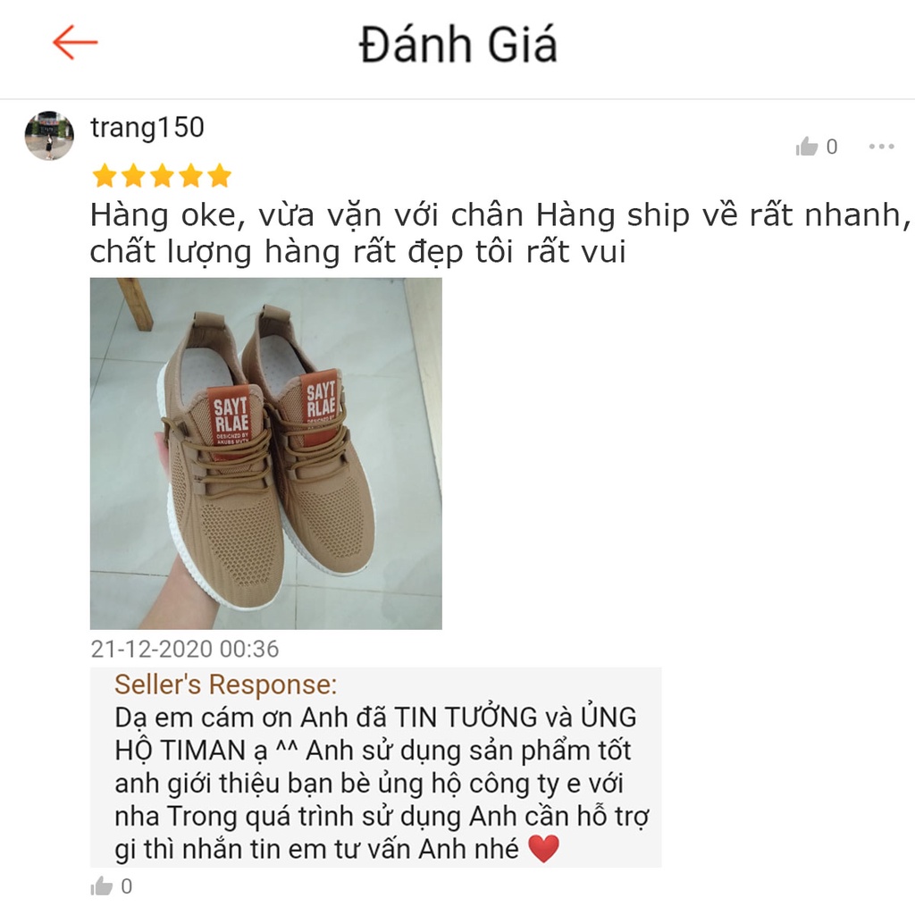 Giày thể thao nam, giày sneaker TIMAN CT16 đế êm vải thoáng khí bảo hành 1 năm