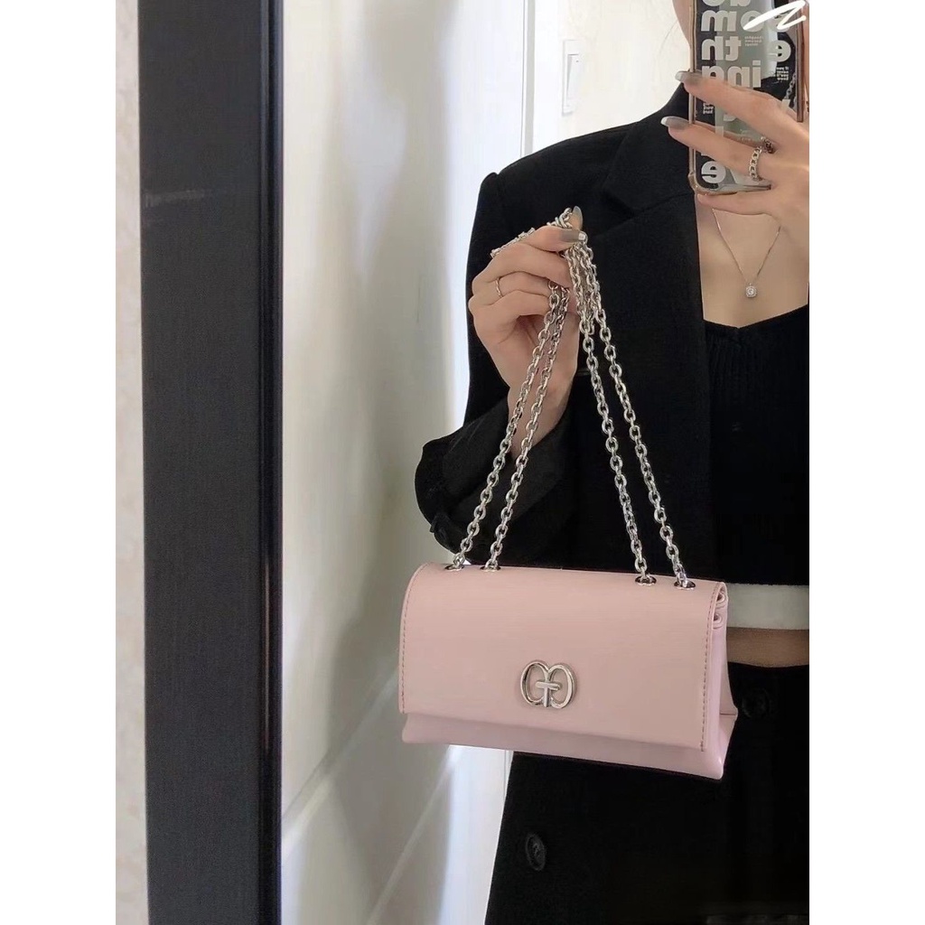 Túi Đeo Vai Dáng Vuông Nhỏ Phối Dây Xích Thời Trang Cao Cấp 2022 Cho Nữ