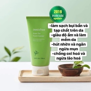 Sữa Rửa Mặt Trà Xanh Innisfree Green Tea Foam Cleanser mẫu 2019