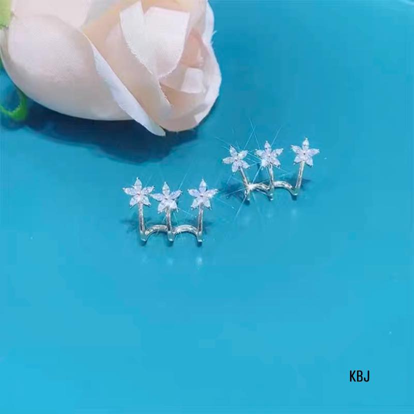 Bông tai nữ - bông tai nữ 3 cánh hoa bạc ta - phụ kiện thời trang