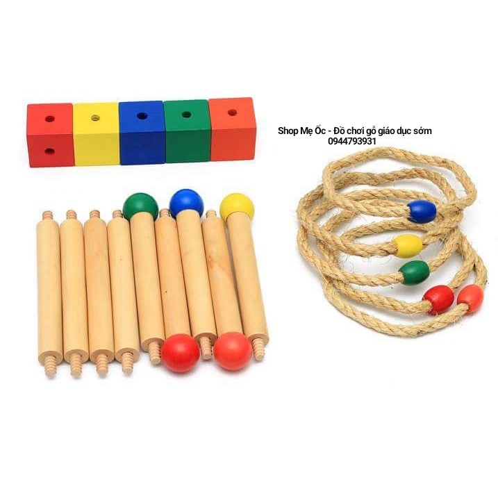 Bộ trò chơi ném vòng 5 cọc - Giáo cụ Montessori