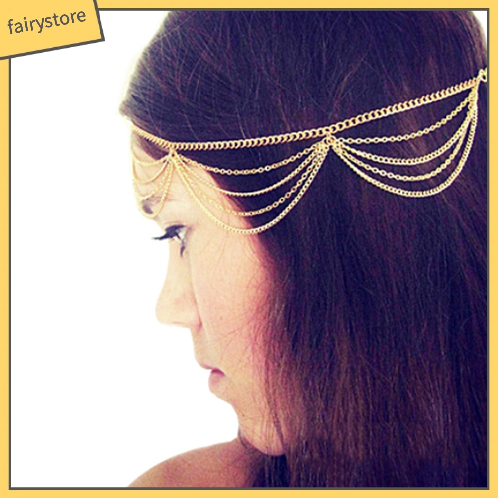 Vòng Cài Tóc Nhiều Lớp Đính Tua Rua Thời Trang