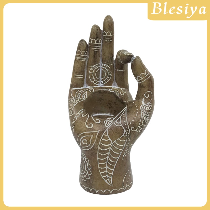 [BLESIYA] Buddha Yoga Candle Holder Mudra Hand Tabletop Tealight Decor Statues Home Office Yoga Studio Collectible Figurines Candlestick for Relieve Pressure