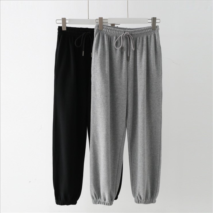 Quần Jogger Nữ - Quần Dài Ống Rộng Chất NỈ BÔNG Cao Cấp Có Bo SIMPLE Ulzzang Dáng Hot - FreeSize Dưới 60kg(Kèm Ảnh Thật)