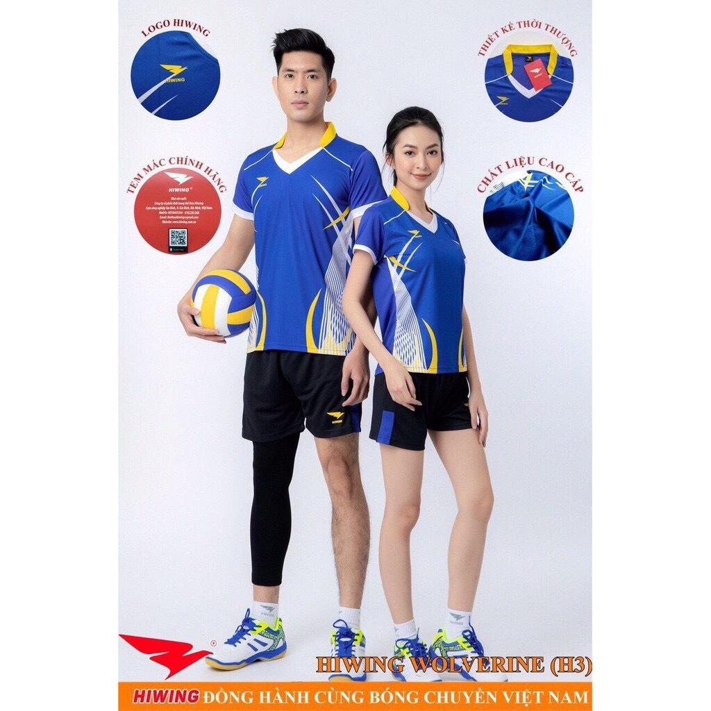 Áo bóng chuyền nam nữ HIWING [Nhận in Tên] sợi Tencel siêu nhẹ thoáng khí, khoáng khuẩn, chống tia UV- Tâm An Sports