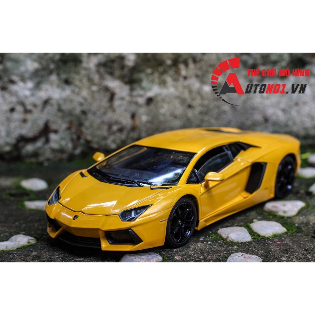 MÔ HÌNH XE LAMBORGHINI AVENTADOR LP700-4 YELLOW 1:24 WELLY 1185