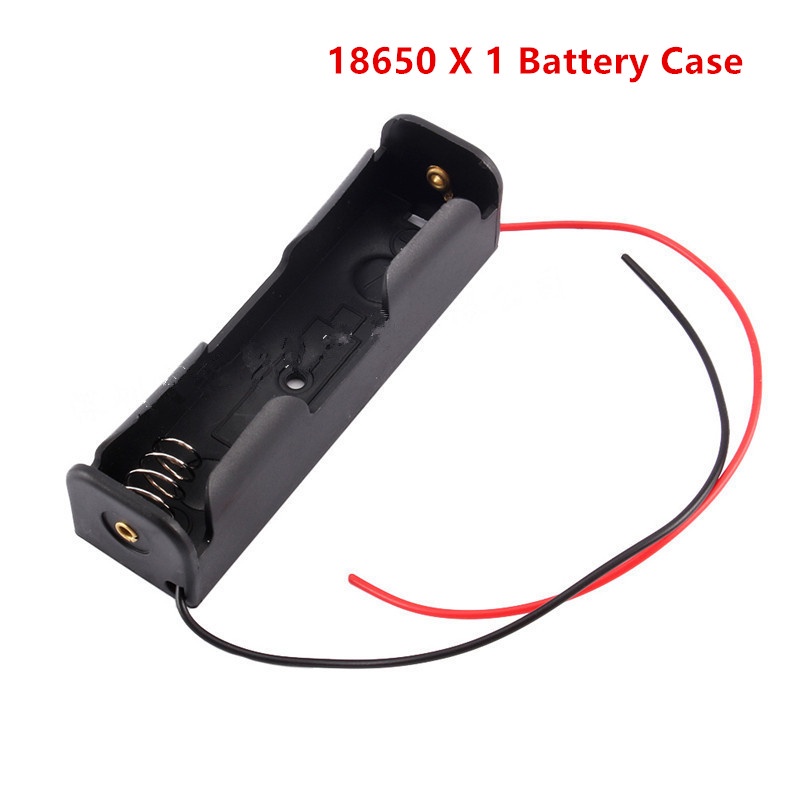 Hộp Đựng Pin 18650 Có Dây Dẫn Cho Pin 18650 3.7V Màu Đen