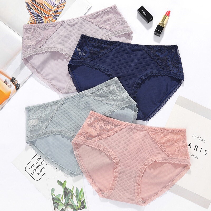 Sét 5 quần lót su phối ren viền mới 2217 form size 45-58kg