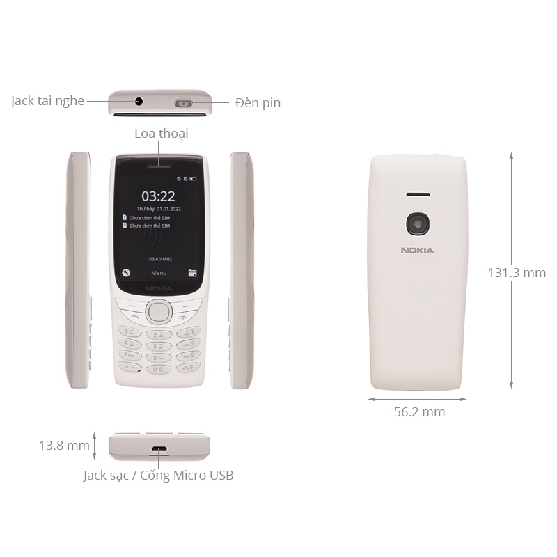 Điện thoại Nokia 8210 4G - Hàng Mới, Nguyên Seal, Bảo Hành Chính Hãng
