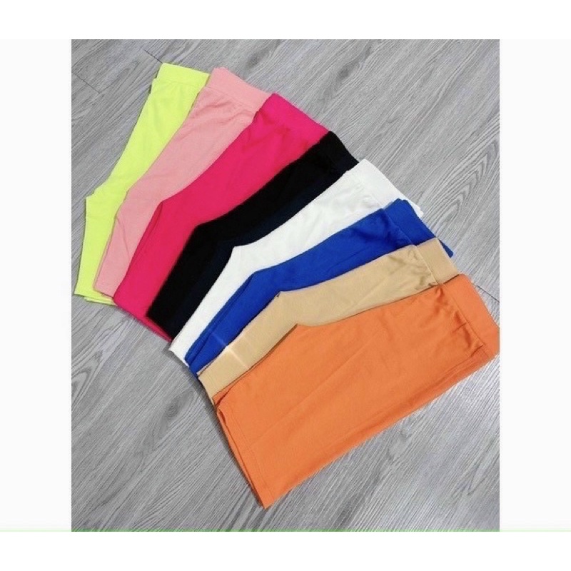 [FREESHIP] Quần ngố legging đùi cạp cao/ lưng cao chất borip cotton nhiều màu