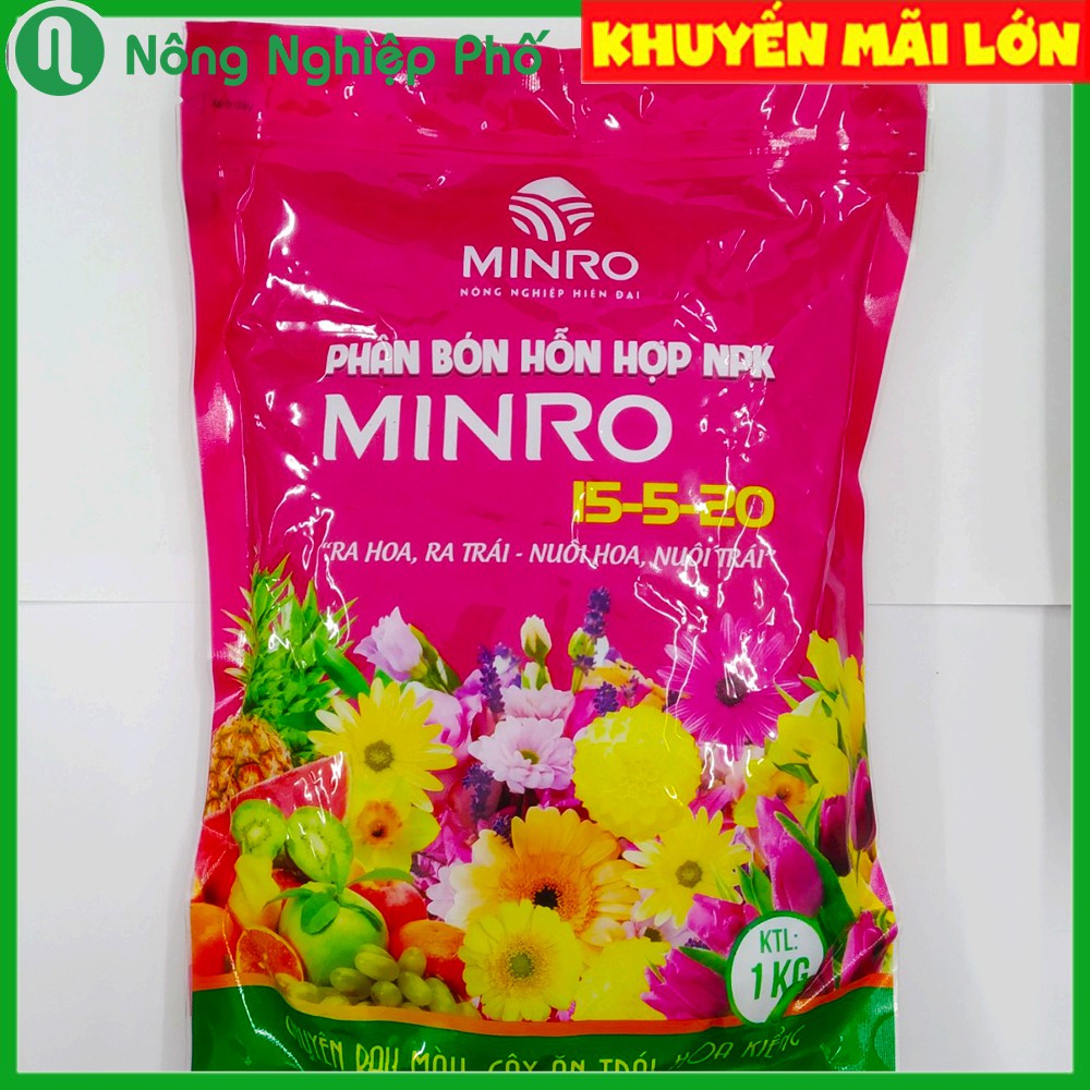 PHÂN BÓN NPK MINRO 15-5-20 (200g) tím 1 màu