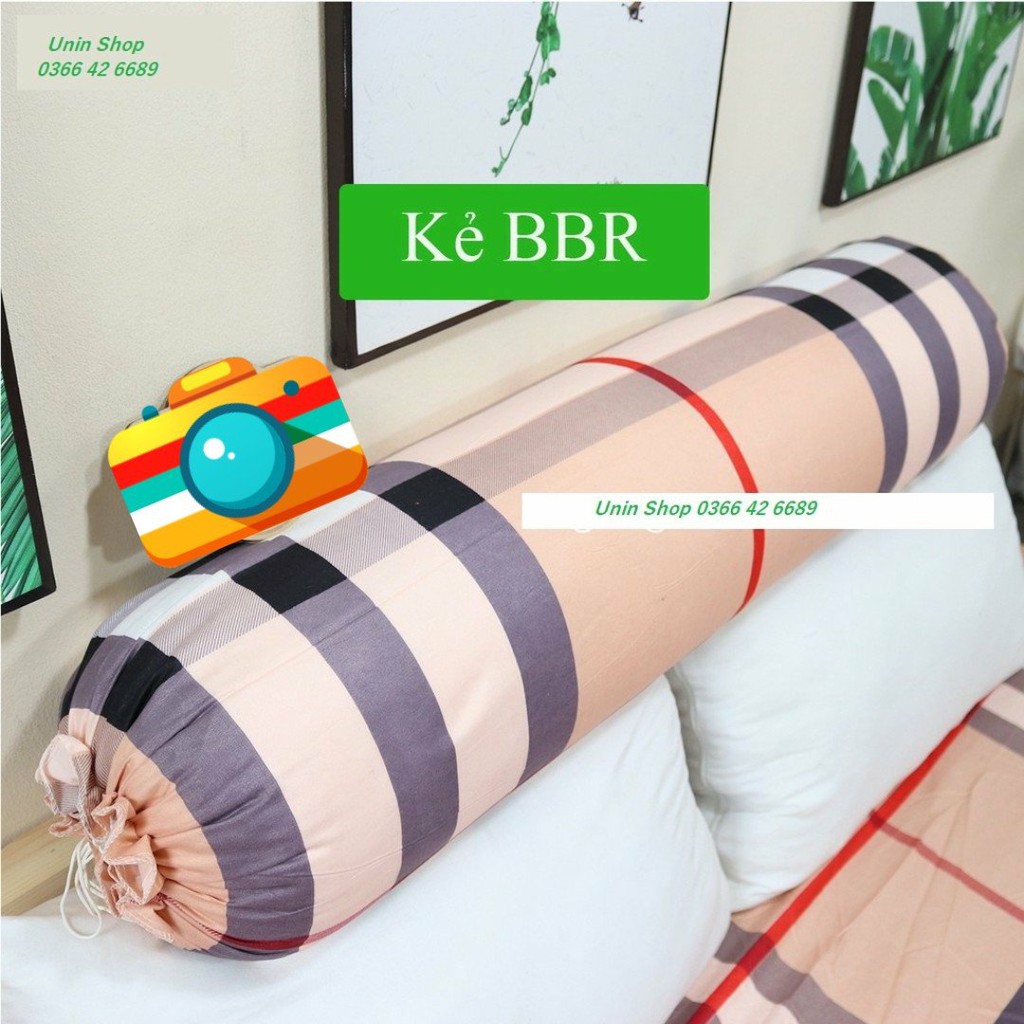 (Giá xưởng) Áo gối ôm, vỏ gối ôm loại to, bao gối dài poly cotton 30x100cm loại đẹp mẫu Kẻ BBR (được chọn mẫu)