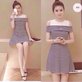 đầm dáng suông hở vai