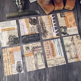 [Meobujooo] (lẻ) 4 mẫu collage background Tim Holtz theo phong cách retro dùng để trang trí sổ, notebook, bullet journal